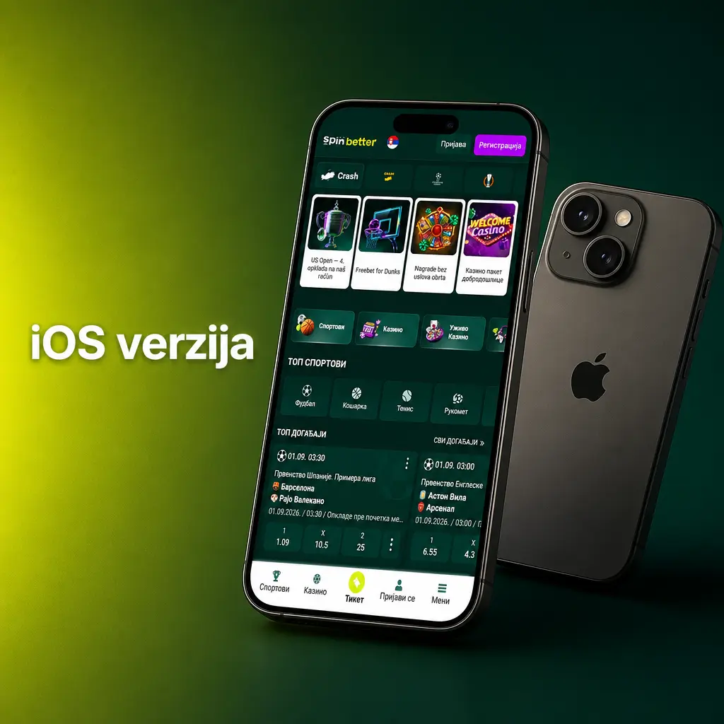 SpinBetter iOS aplikacija u razvoju - korisnici koriste mobilnu verziju sajta putem Safari pretraživača do lansiranja 2026.