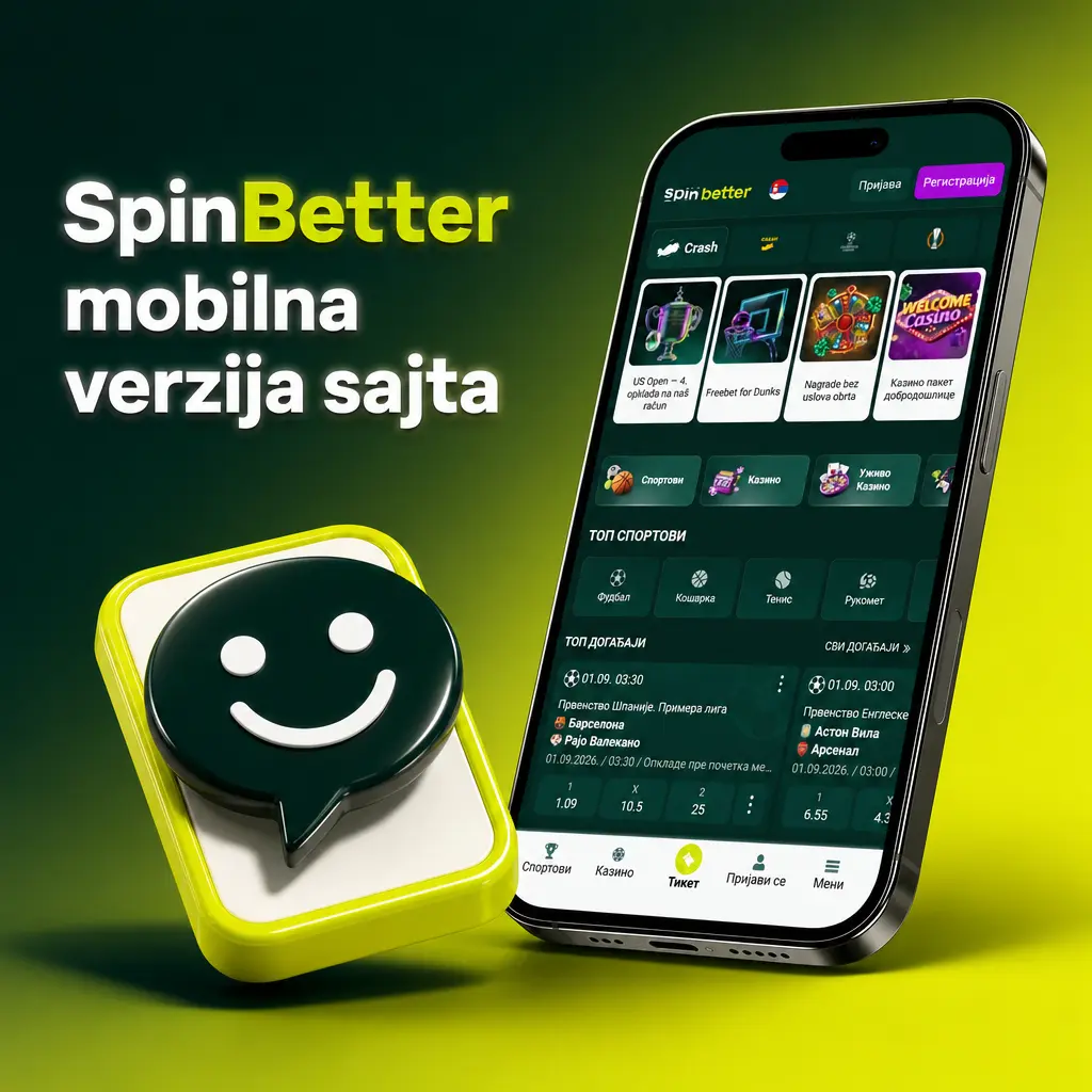 SpinBetter mobilna verzija sajta za klađenje i kazino igre na Android, iOS i PC uređajima