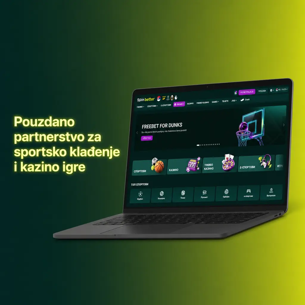 SpinBetter platforma za sportsko klađenje i kazino igre sa sigurnim nalozima i mobilnim aplikacijama za Android i iOS.